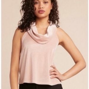 Jack by bb Dakota pink beige sleeveless velvet top